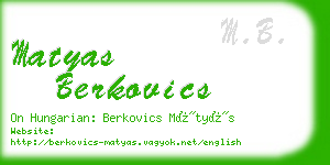 matyas berkovics business card